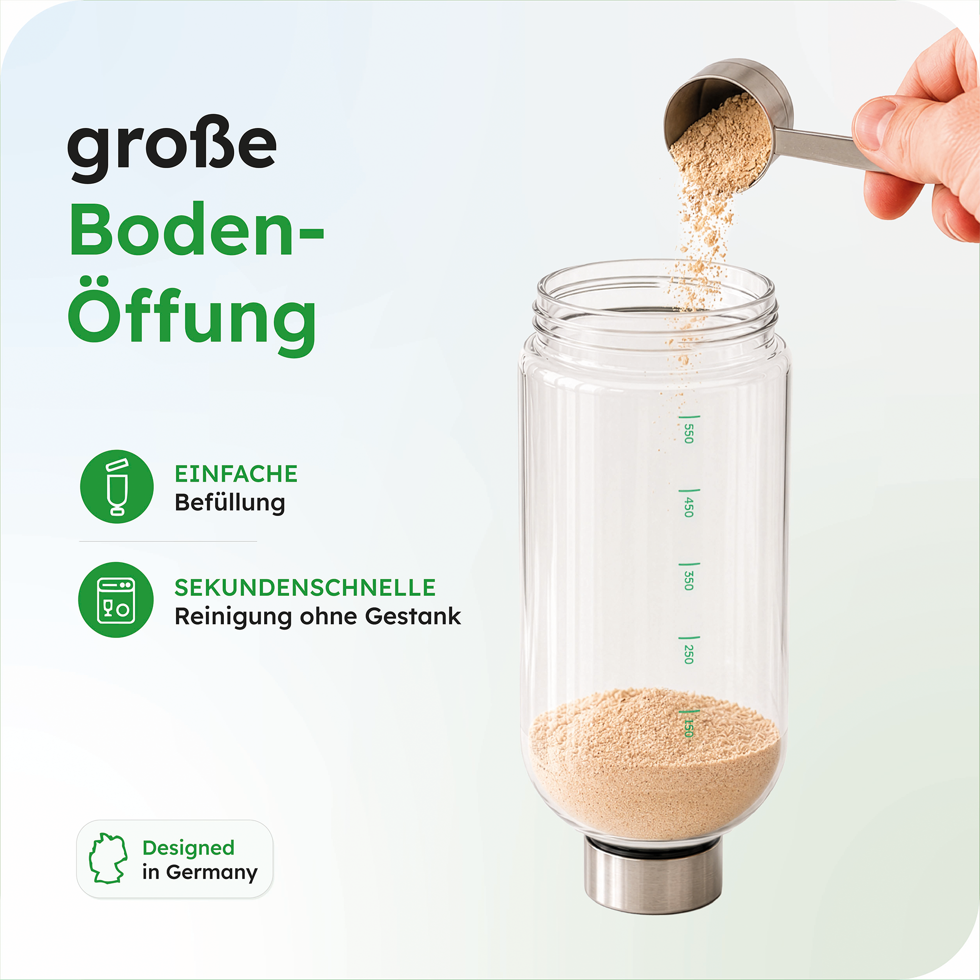 pureshake® CLEAN-DRINK-SET | Glasshaker + Trinkflasche 650ml