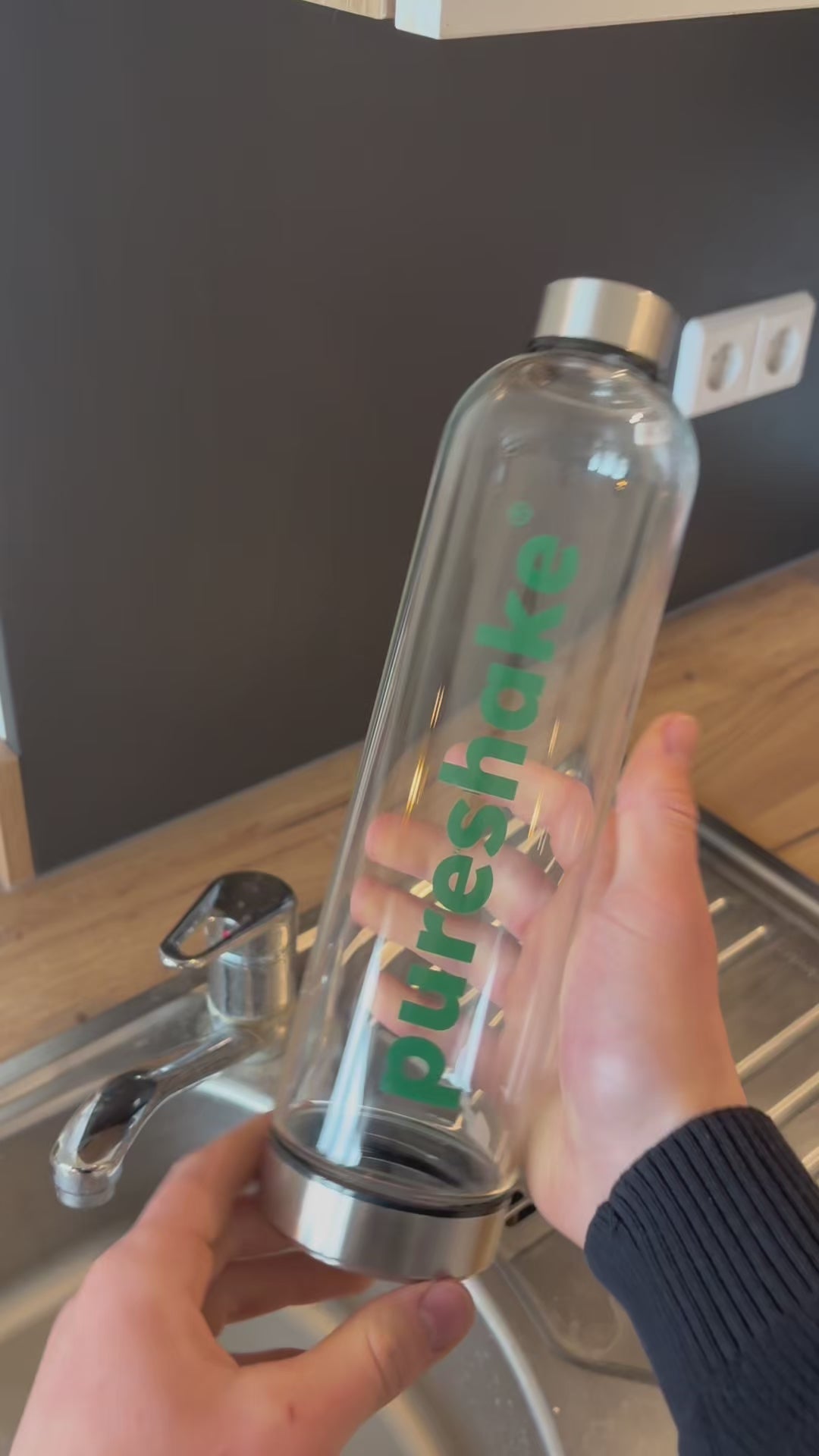 pureshake® GLASFLASCHE • easyClean | 1000ml | Grün