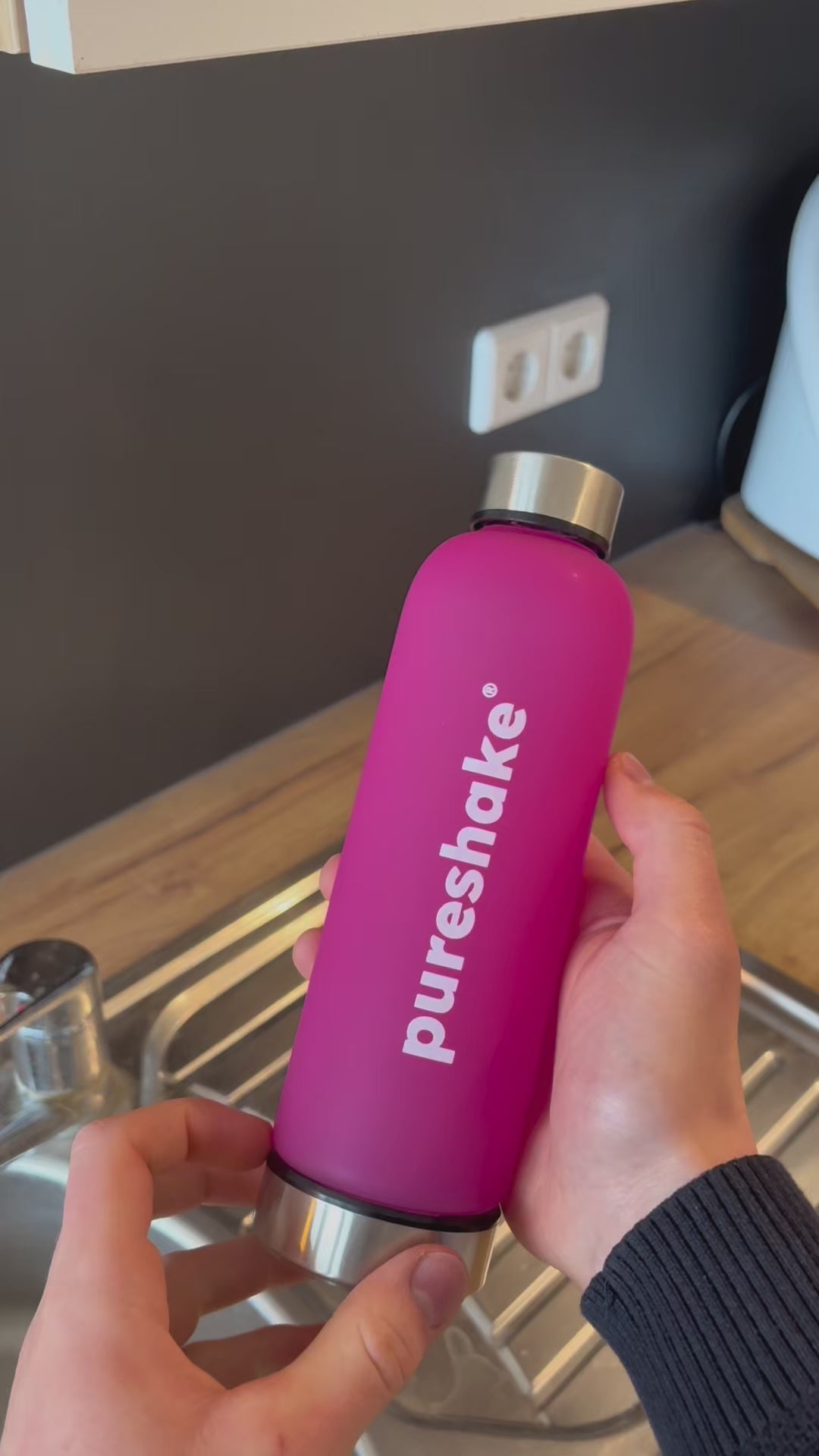 pureshake® GLASFLASCHE • easyClean | 650ml | Pink GUMMIERT