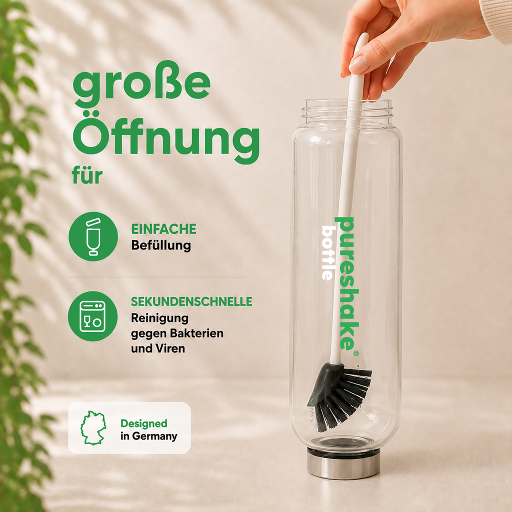 pureshake® Double GLASFLASCHE • easyClean | 1000ml