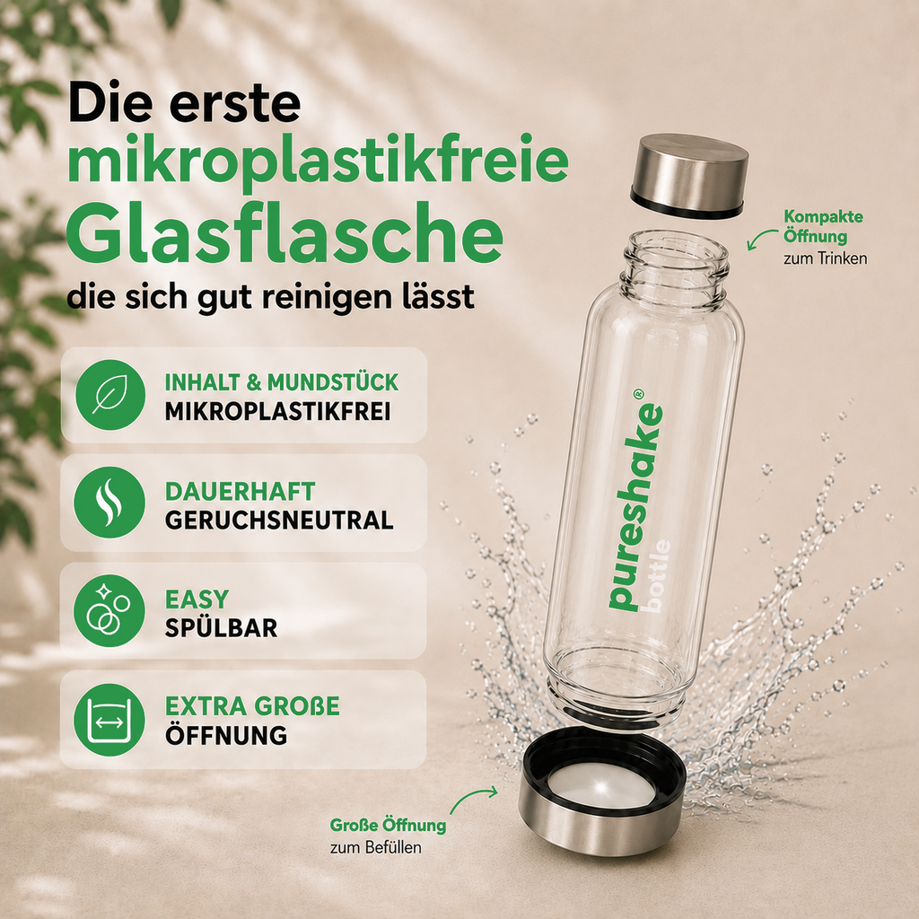 pureshake® Family-Set • easyClean | 4 x 650ml Glasflasche