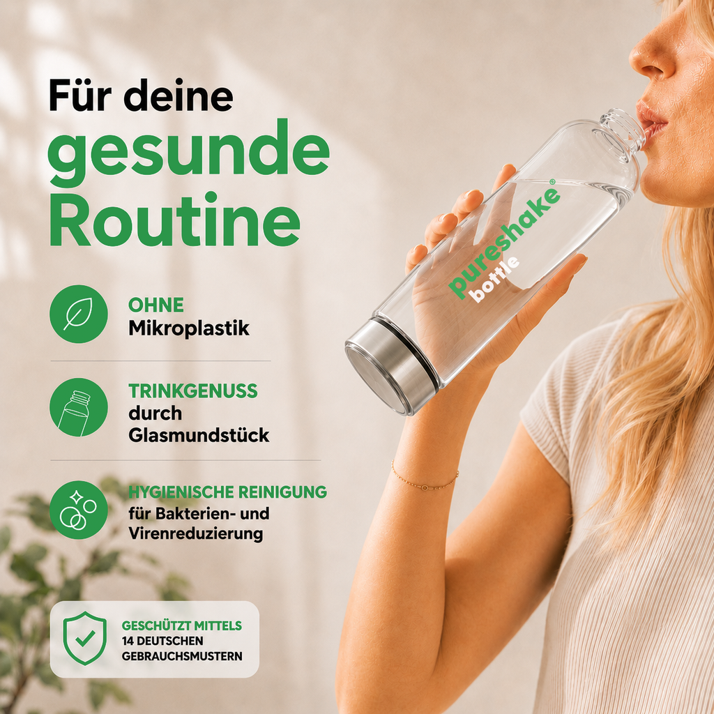 pureshake® Family-Set • easyClean | 4 x 650ml Glasflasche