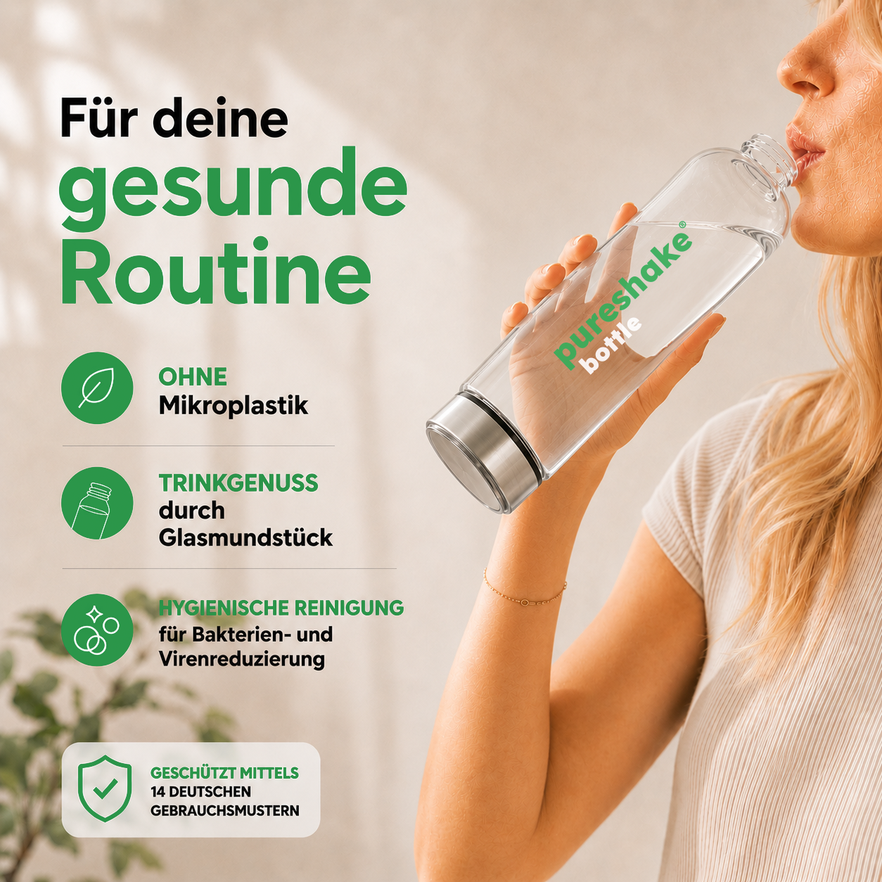 pureshake® Family-Set • easyClean | 4 x 650ml Glasflasche