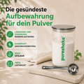 pureshake® STORAGE | GLASSDOSE + EDELSTAHLDOSIERLÖFFEL