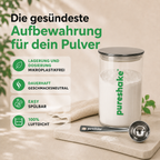 pureshake® STORAGE | GLASSDOSE + EDELSTAHLDOSIERLÖFFEL