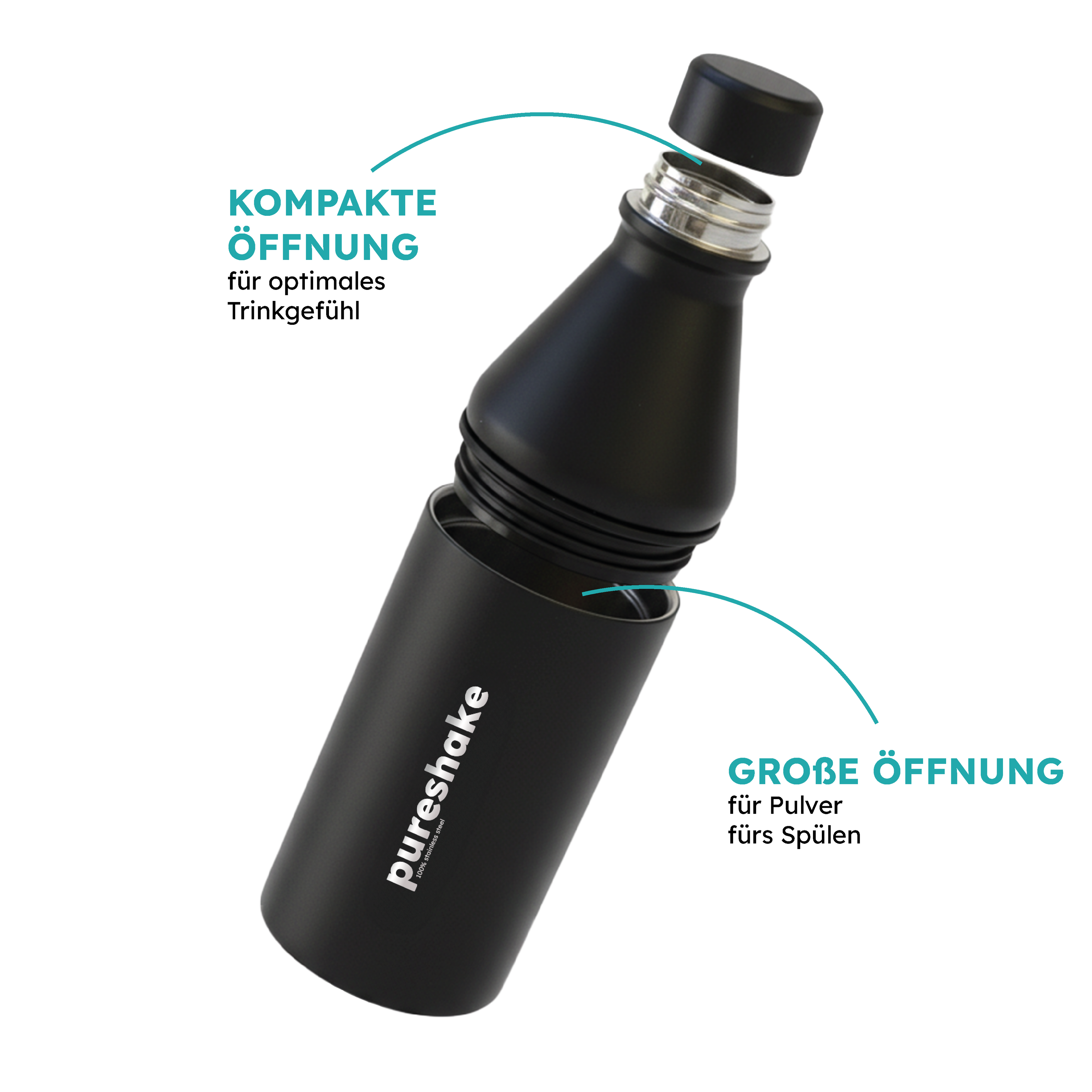 pureshake® EDELSTAHLSHAKER | 600ml