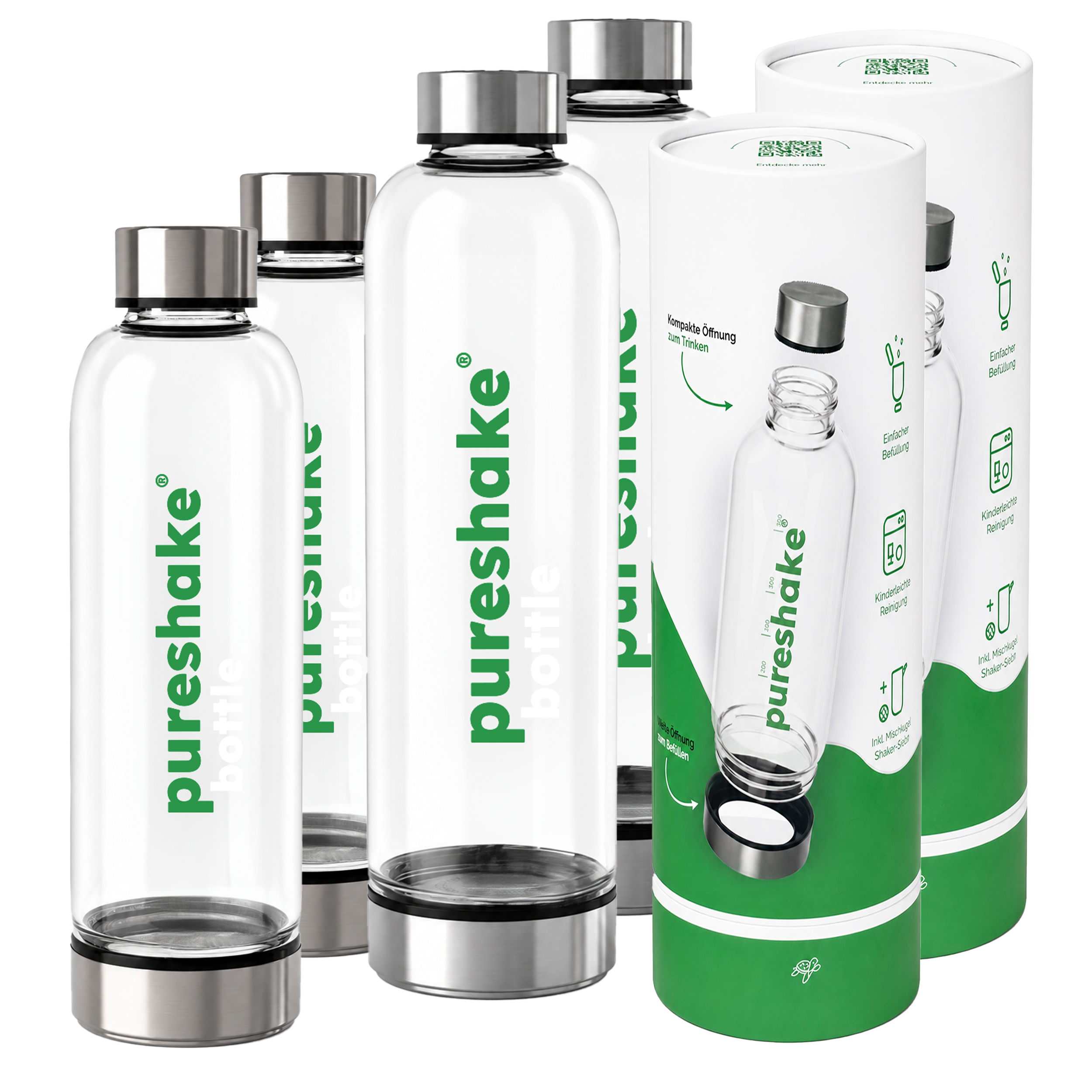 pureshake® Hydrated-Family-Set • easyClean | 2x 650ml, 2x 1000ml
