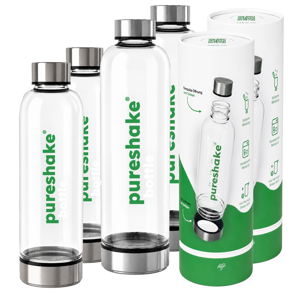 pureshake® Family-Set • easyClean | 4 x 650ml Glasflasche