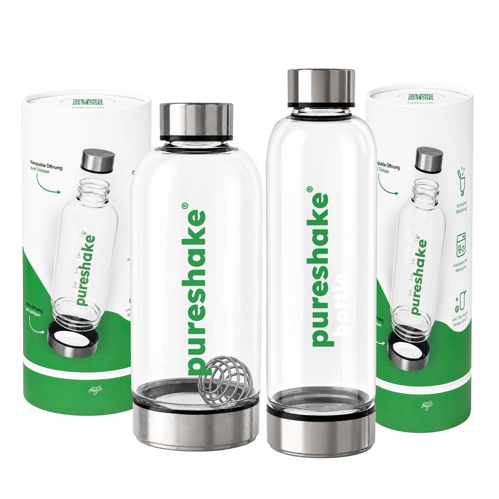 pureshake® CLEAN-DRINK-SET | Glasshaker + Trinkflasche 650ml